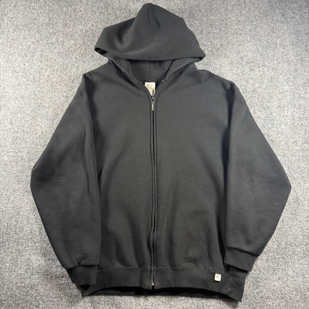Vintage Russell Athletic Full Zip Blank Hoodie Large Mad in USA 90s